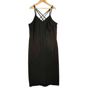 Market & Spruce‎ Women’s Black Alisha Soft Jersey Strappy Long Maxi Dress 2X